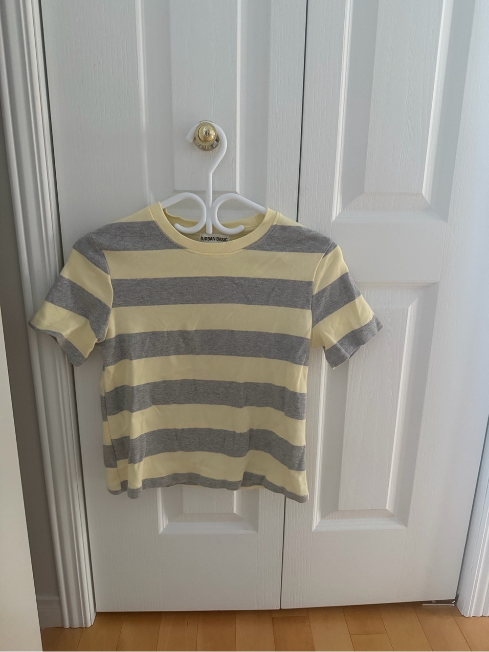 Urban Planet Yellow & Gray Striped Short Sleeve Tee